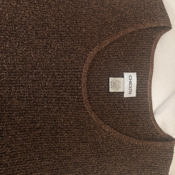 Chico's Tops - Chico’s Metallic knit top size 3 (L/XL)